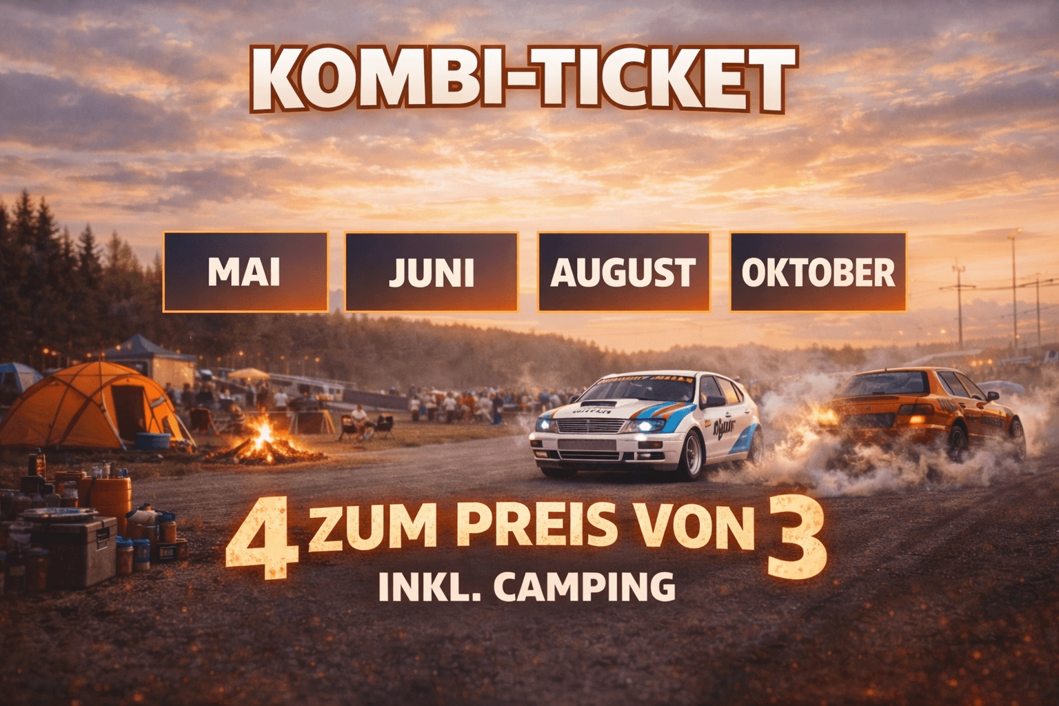 Kombiticket 4 Events zum Preis von 3
